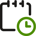 Ícono de horarios y días de atención de Panadería El Molino en la Universidad Javeriana Cali.