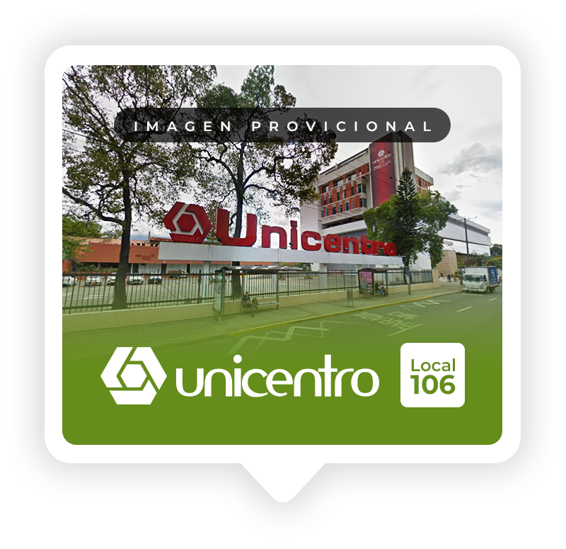 Tarjeta de ubicación con la fachada de la sede Unicentro de Panadería El Molino en Cali, Valle del Cauca.